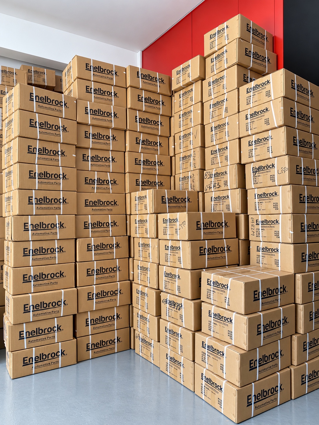 Inventario de cajas Enelbrock en almacén